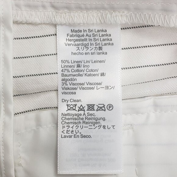 Madewell Superwide-Leg Trouser in Pinstripe Linen Blend Womens 4 Ivory Black - Picture 14 of 16